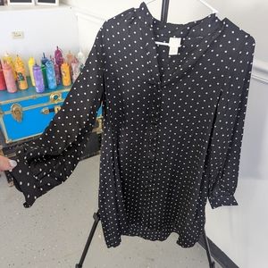 Polka Dot H&M Mini Shirt Dress, Size 4